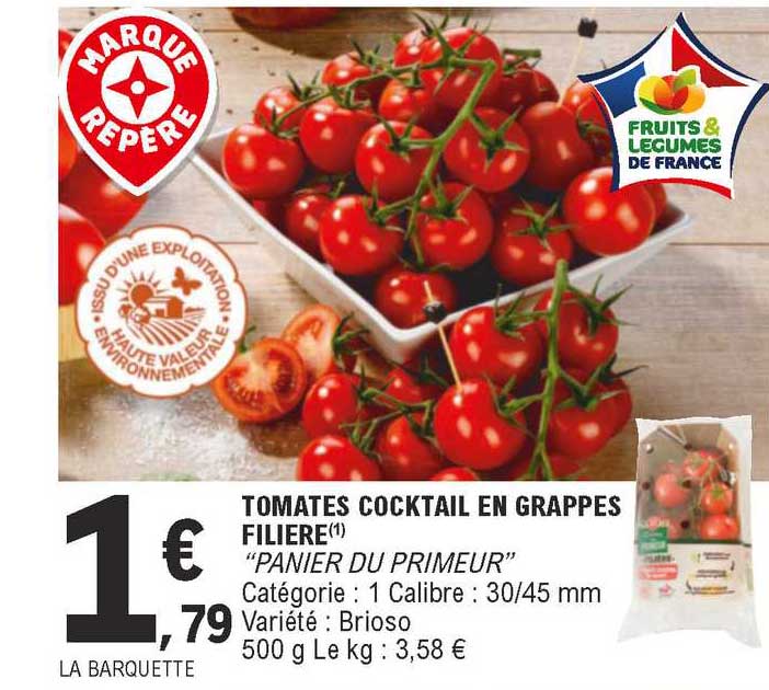 Tomates Cocktail En Grappes Filière "panier Du Primeur"