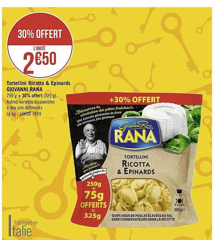 tortellini ricotta & épinards giovanni rana