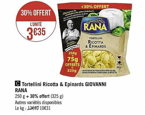 tortellini ricotta & épinards giovanni rana