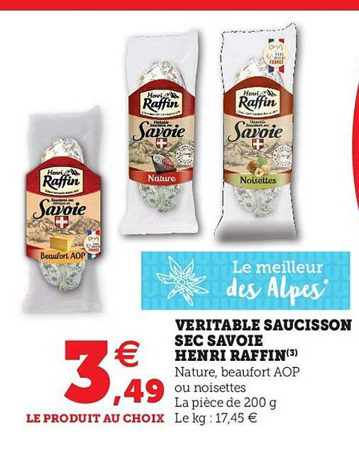 véritable saucisson sec savoie henri raffin