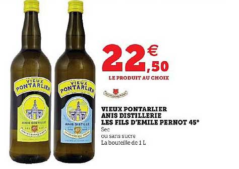 vieux pontarlier anis distillerie les fils d'émile pernot 45°