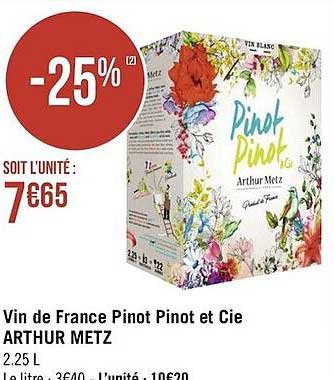 vin de france pinot pinot et cie arthur metz