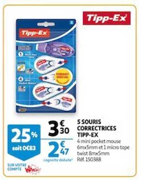 5 souris correctrices tipp-ex