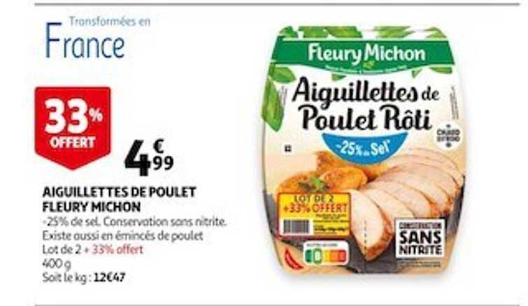 aiguillettes de poulet fleury michon