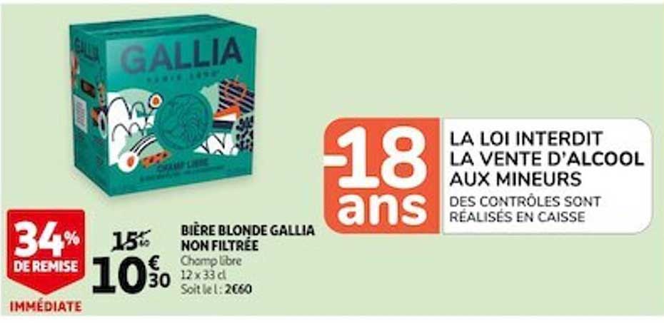 bière blonde gallia non filtrée