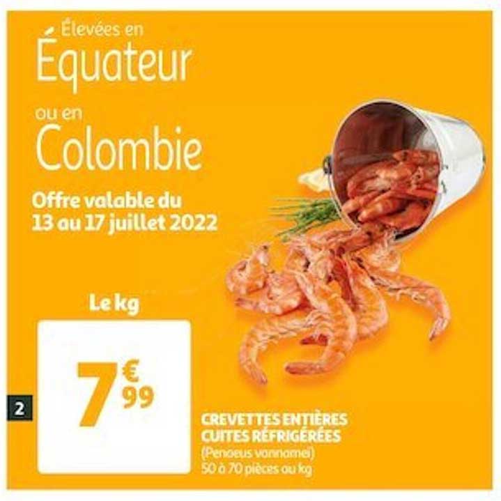 Crevettes Entières Cuites Réfrigérées