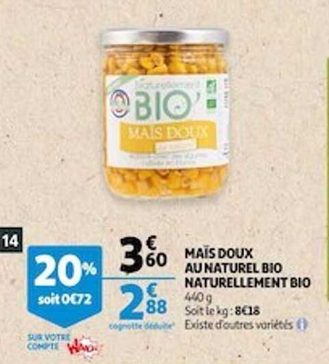 maïs doux au naturel bio naturellement bio