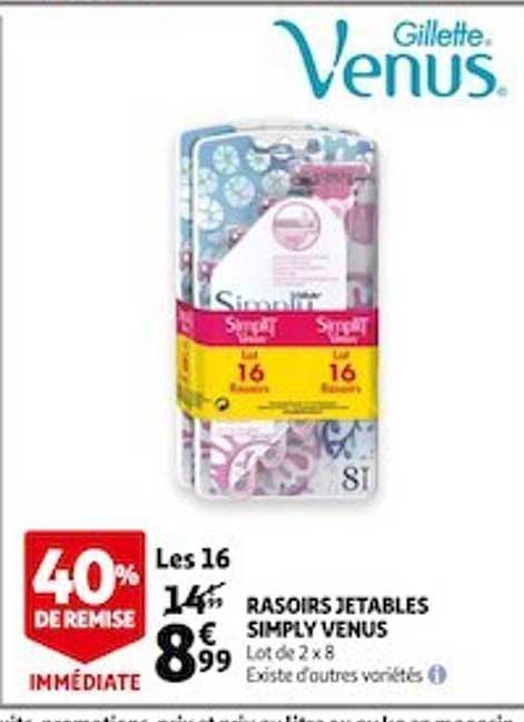 rasoirs jetables simply venus