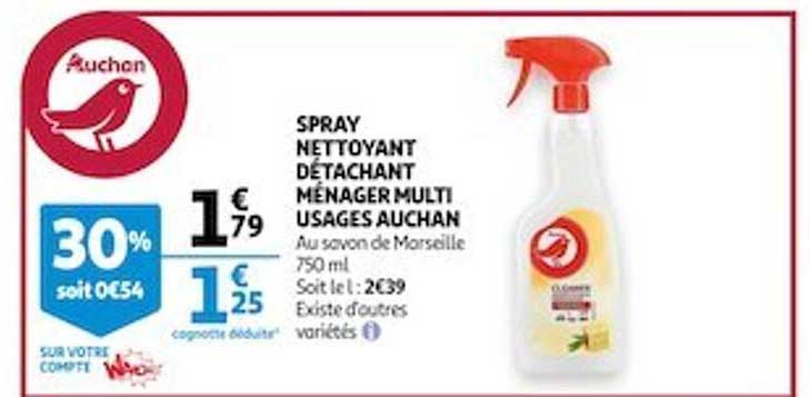 Spray Nettoyant Détachant Ménager Multi Usages Auchan