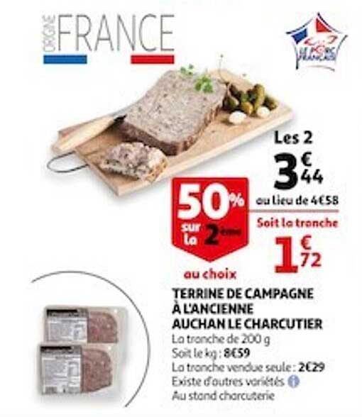 Terrine De Campagne à L'ancienne Auchan Le Charcutier