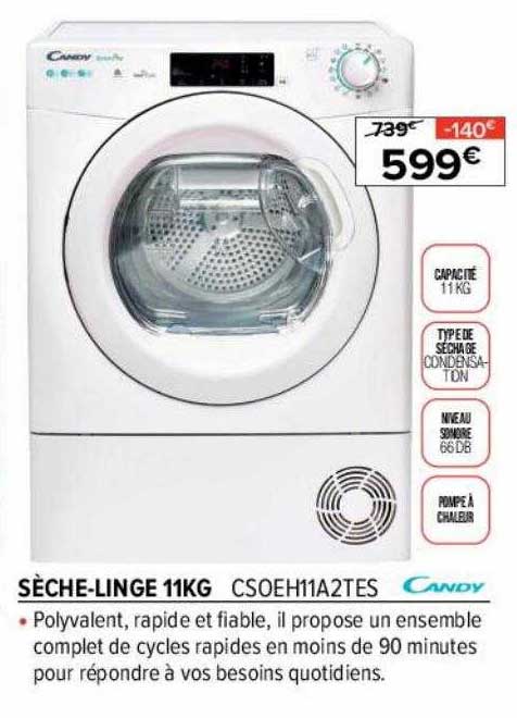 sèche-linge 11 kg candy