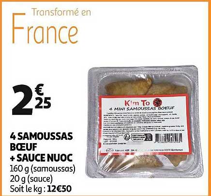 4 samoussas bœuf + sauce nuoc