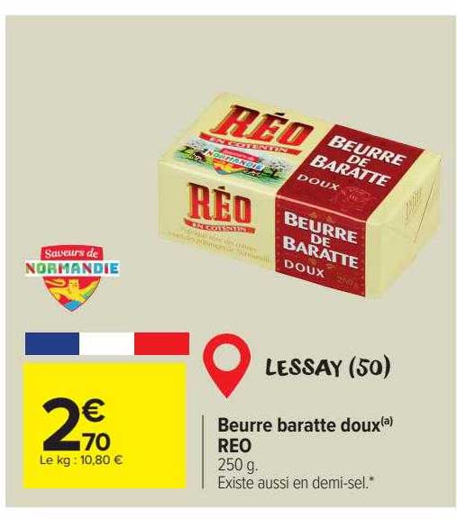 Beurre Baratte Doux Reo