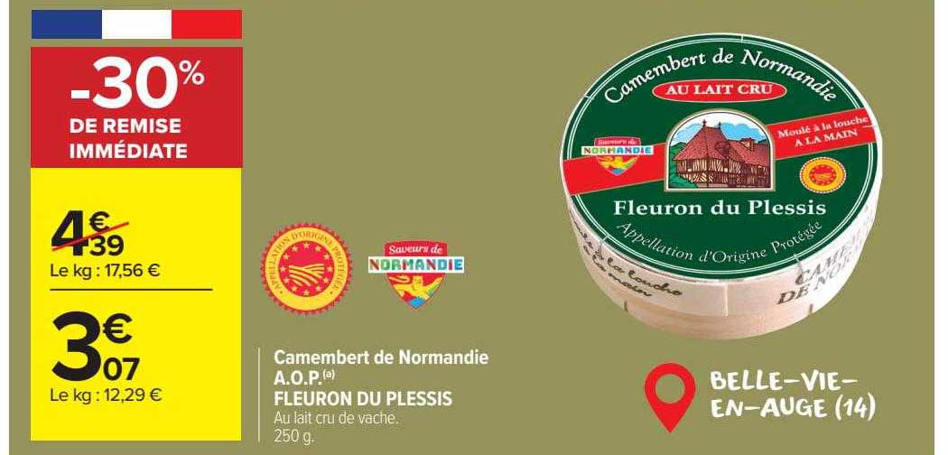 camembert de normandie a.o.p fleuron du plessis