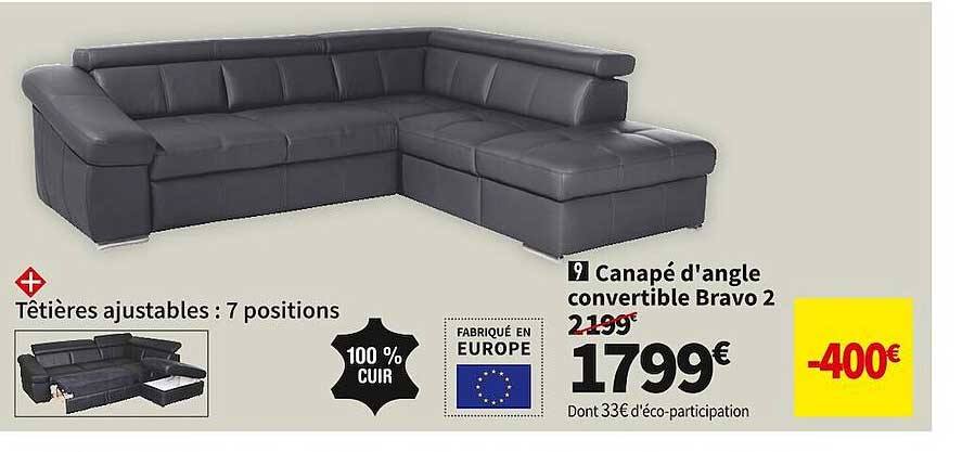 Canapé D'angle Convertible Bravo 2