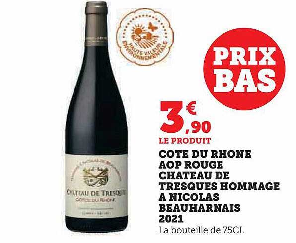 côte du rhône aop roug château de tresques hommage à nicolas beauharnais 2021