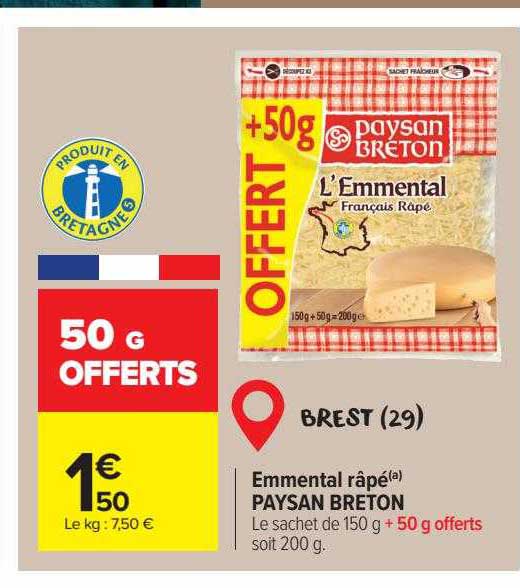 emmental râpé paysan breton