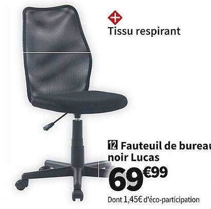 Fauteuil De Bureau Noir Lucas