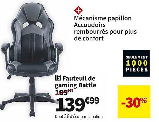 fauteuil de gaming battle
