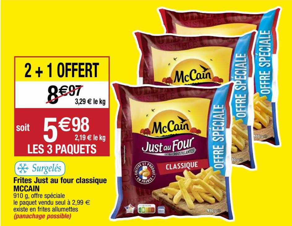 frites just au four classique mccain