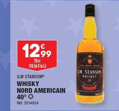 g.w stanson whisky nord american 40°