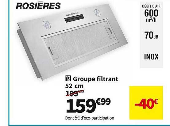 groupe filtrant 52 cm rosières