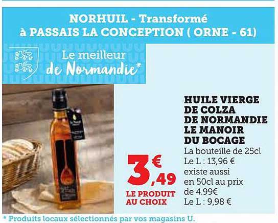 huile vierge de colza de normandie le manoir du bocage