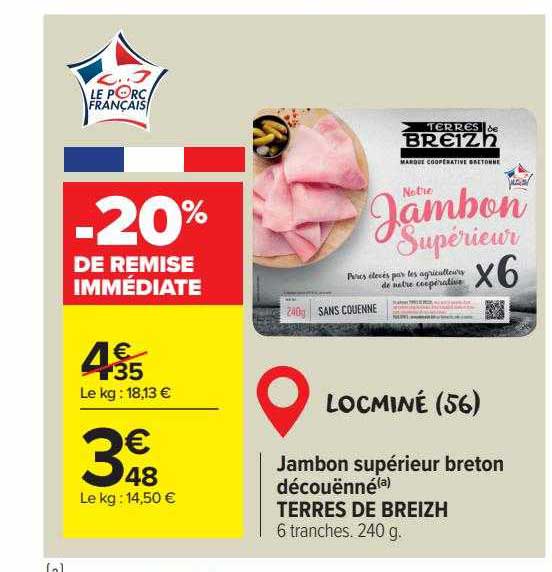 Jambon Supérieur Breton Découënné Terres De Breizh