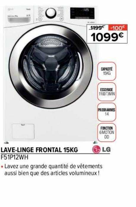 lave-linge frontal 15 kg lg