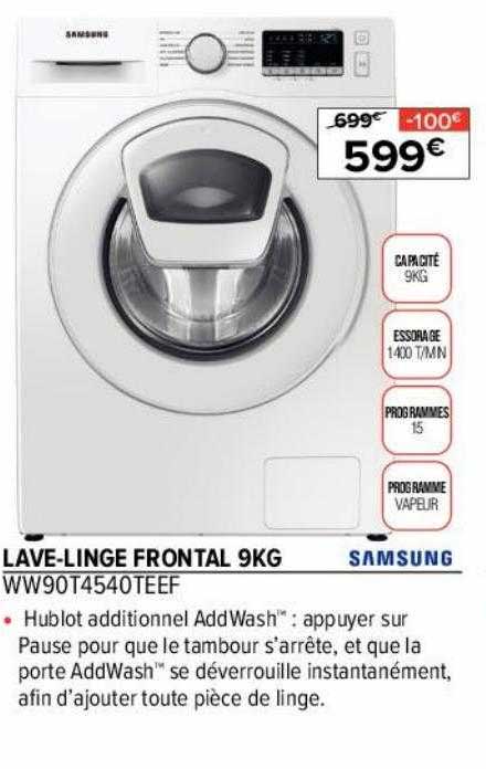lave-linge frontal 9 kg samsung