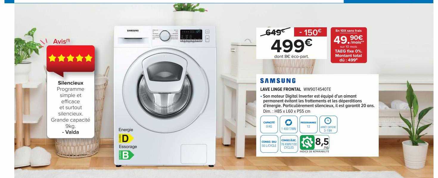 lave linge frontal samsung