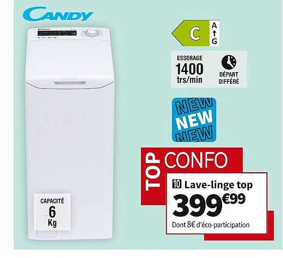 lave-linge top candy