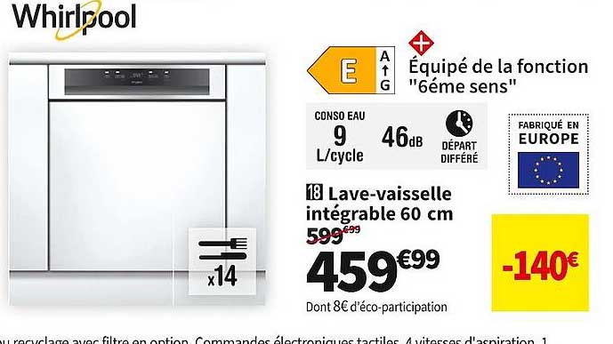 lave-vaisselle intégrable 60 cm whirlpool