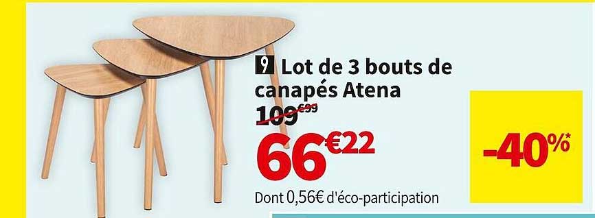 lot de 3 bouts de canapés atena