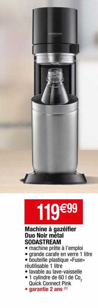 Machine à Gazéifier Duo Noir Métal Sodastream