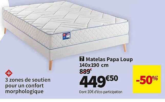 matelas papa loup 140 x 190 cm