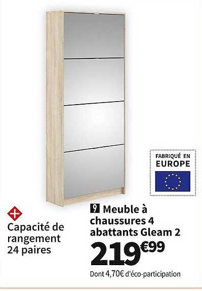 meuble à chaussures 4 abattants gleam 2
