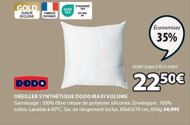 Oreiller Synthétique Dodo Maxi Volume