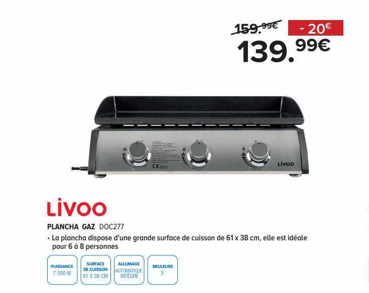Plancha Gaz Livoo