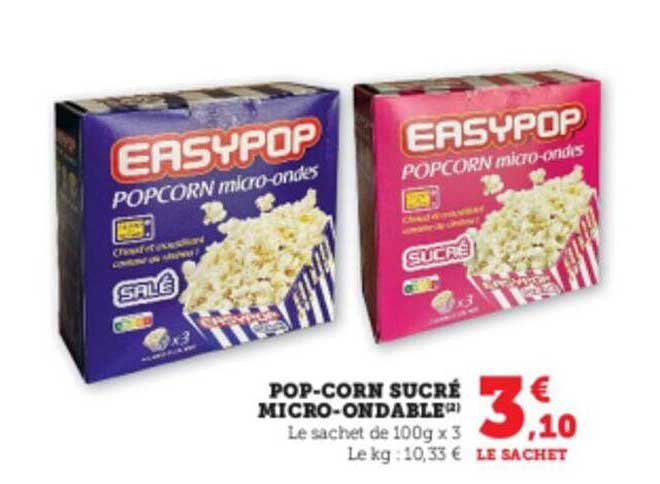 pop-corn sucré micro-ondable easypop