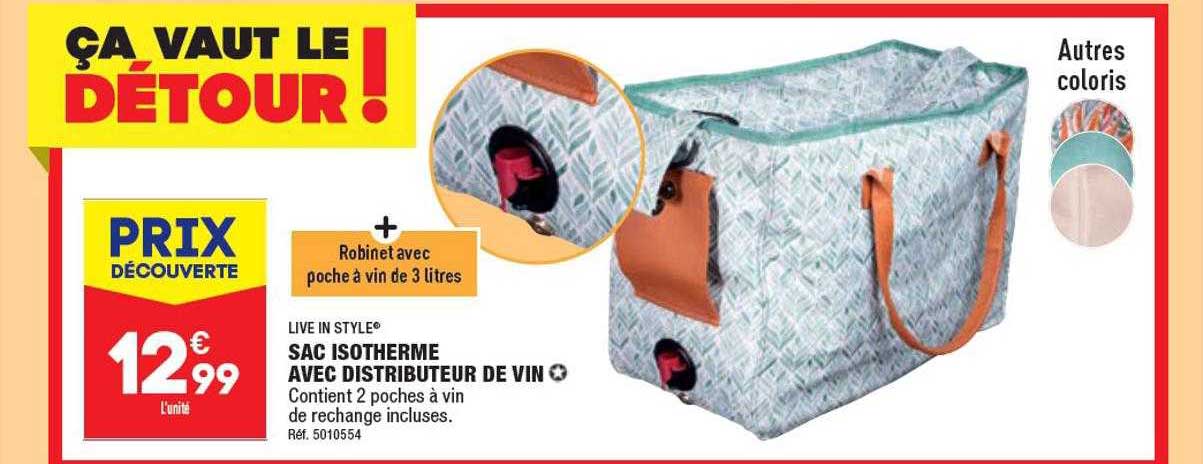 sac isotherme avec distributeur de vin live in style