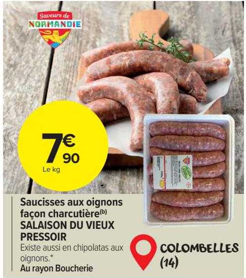 saucisses aux oignons façon charcutière salaison du vieuw pressoir