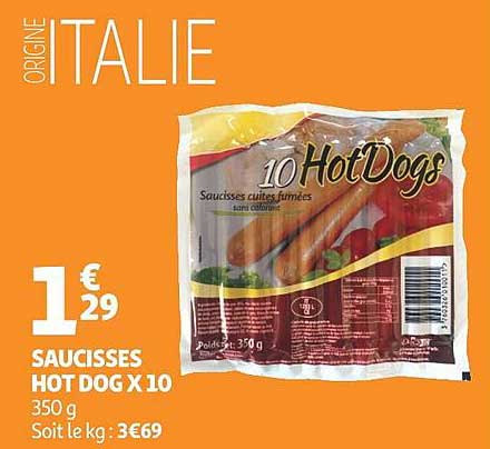 saucisses hot dog x 10