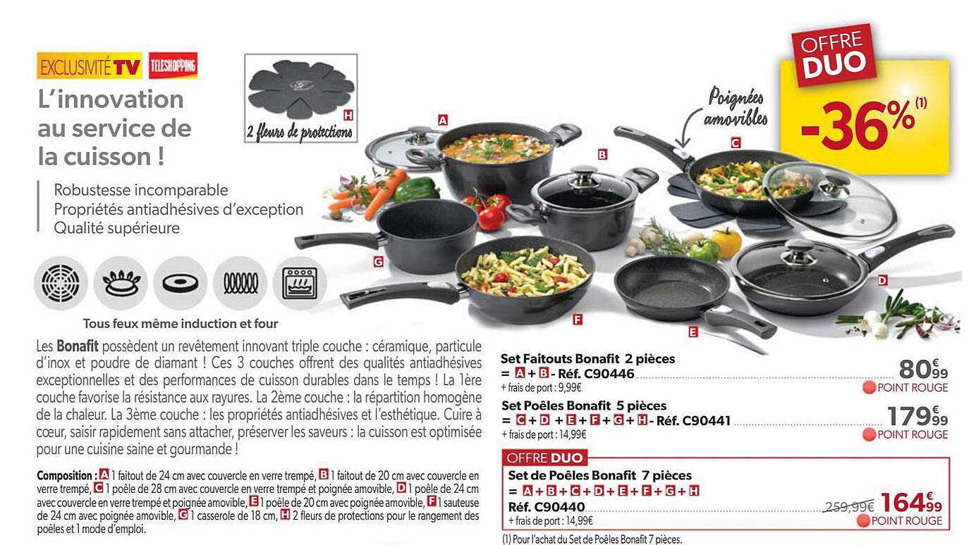 Set Faitouts Bonafit 2 Pièces Ou Set Poêle Bonafit 5 Pièces