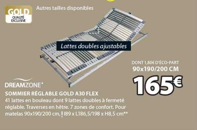 sommier réglable gold a30 flex dreamzone