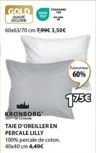 taie d'oreiller en percale lilly kronborg