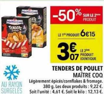 tenders de poulet maître coq