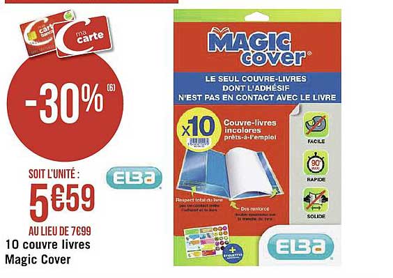 10 couvre livres magic cover elba