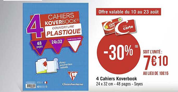 4 Cahiers Koverbook Clairefontaine