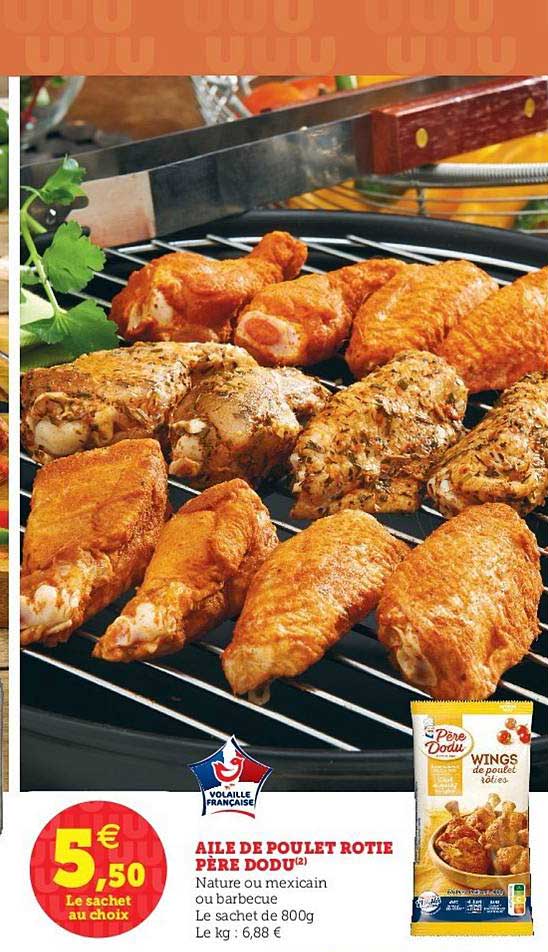 aile de poulet rôtie père dodu